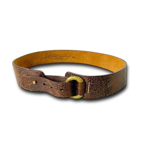 Vintage Accessories - Brave Beltworks Distressed Leather Boho Belt - Premium Quality Size 30